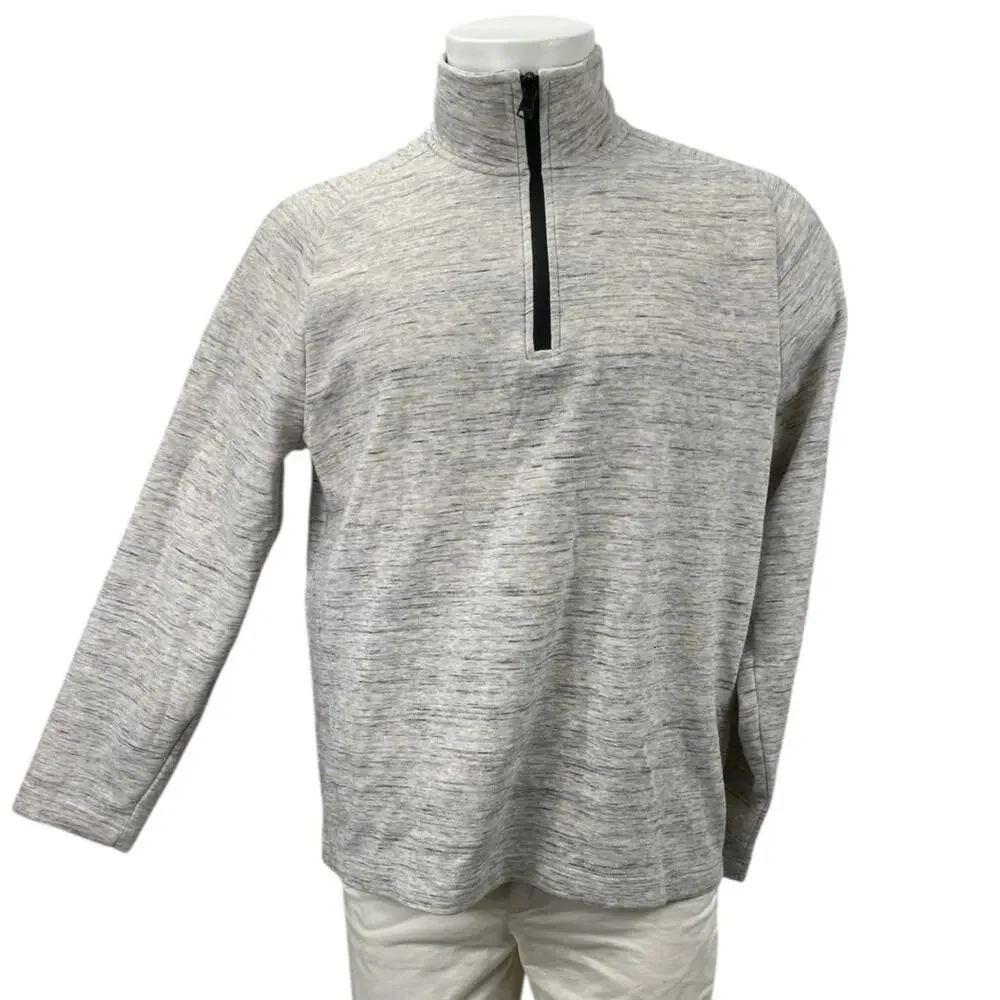 Banana Republic Gray Heathered 1/4 Zip Long Sleeve Sweatshirt Sweater Top Size L